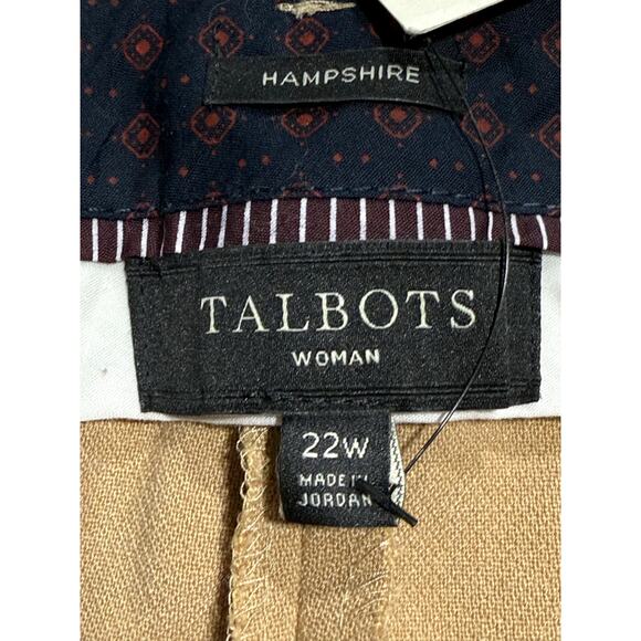 NWT Talbots Hampshire Dress Pants Women's Plus Size 22W Tan Khaki Office Career - Picture 2 of 11